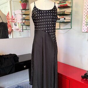 Silky Asymmetrical Polka Dot Dress